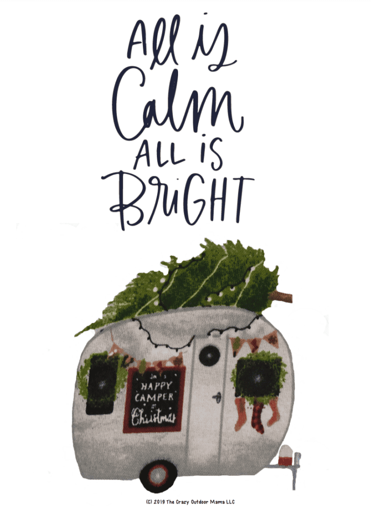 vintage camper christmas decor with tree on top