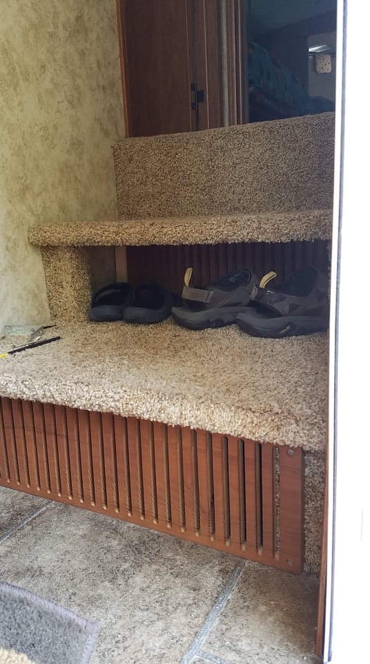 shoe storage under stairs