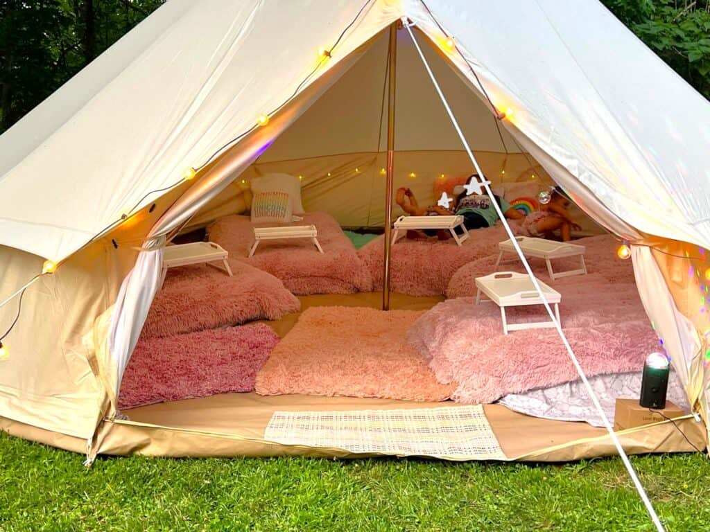 kids glamping party idea