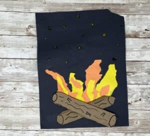 starry night campfire craft for kids on paper