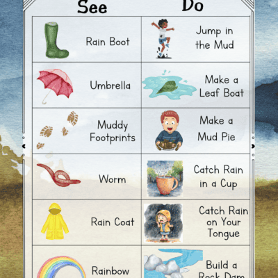 printable rainy day outdoor scavenger hunt