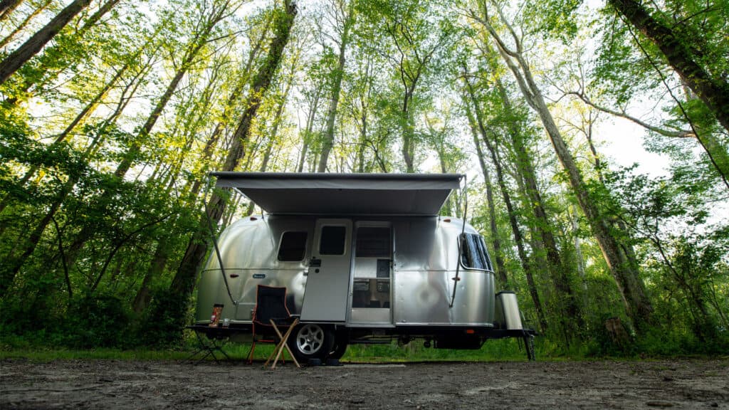 airstream bambi in forest