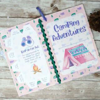 kids camping journal laid open
