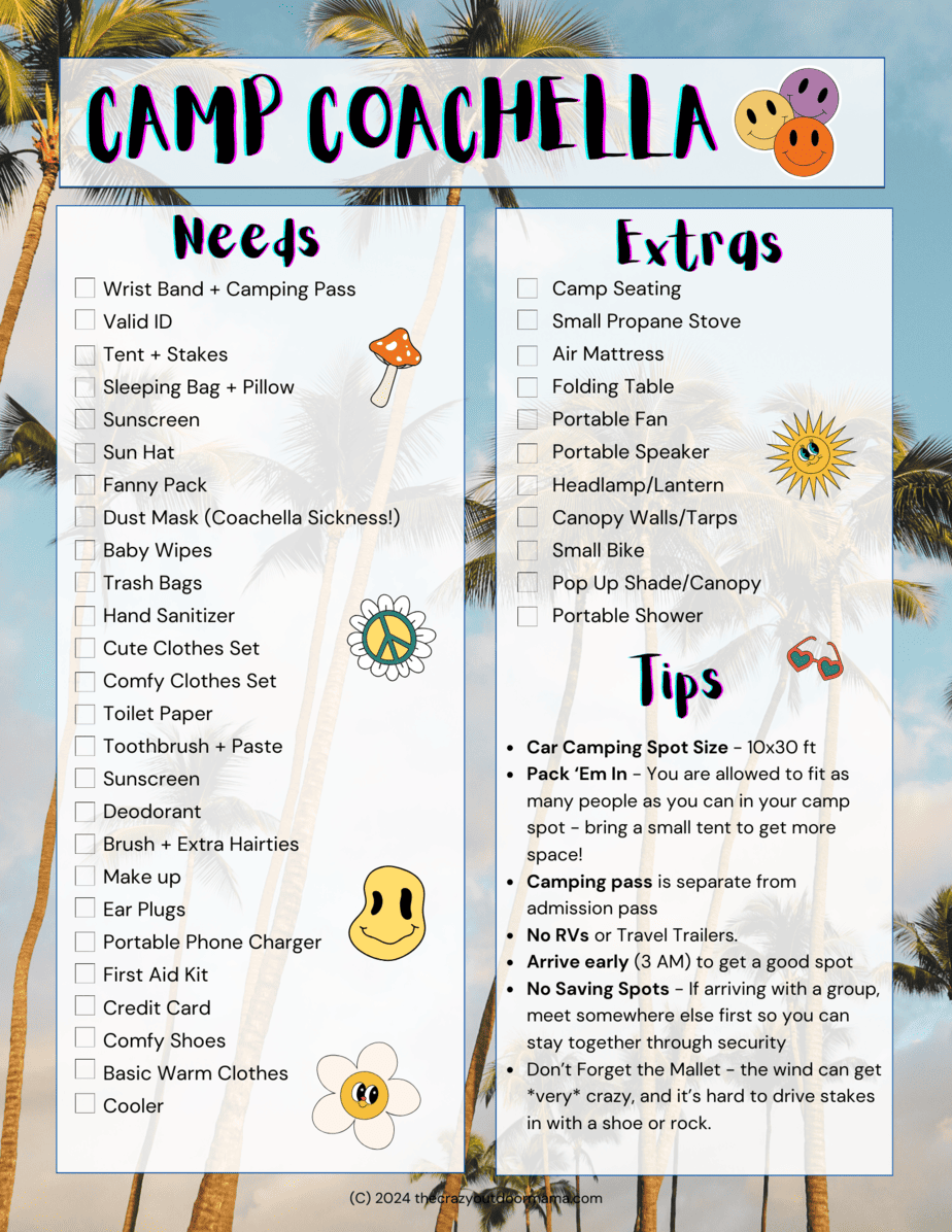 Coachella Camping Checklist Tips + Essentials to Bring