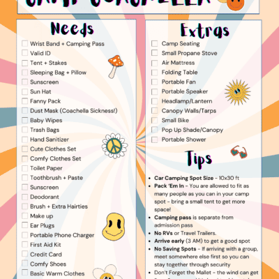 coachella camping checklist