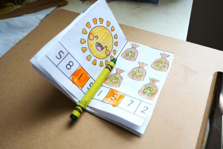 Earth Day Preschool Math Mini Book Activity