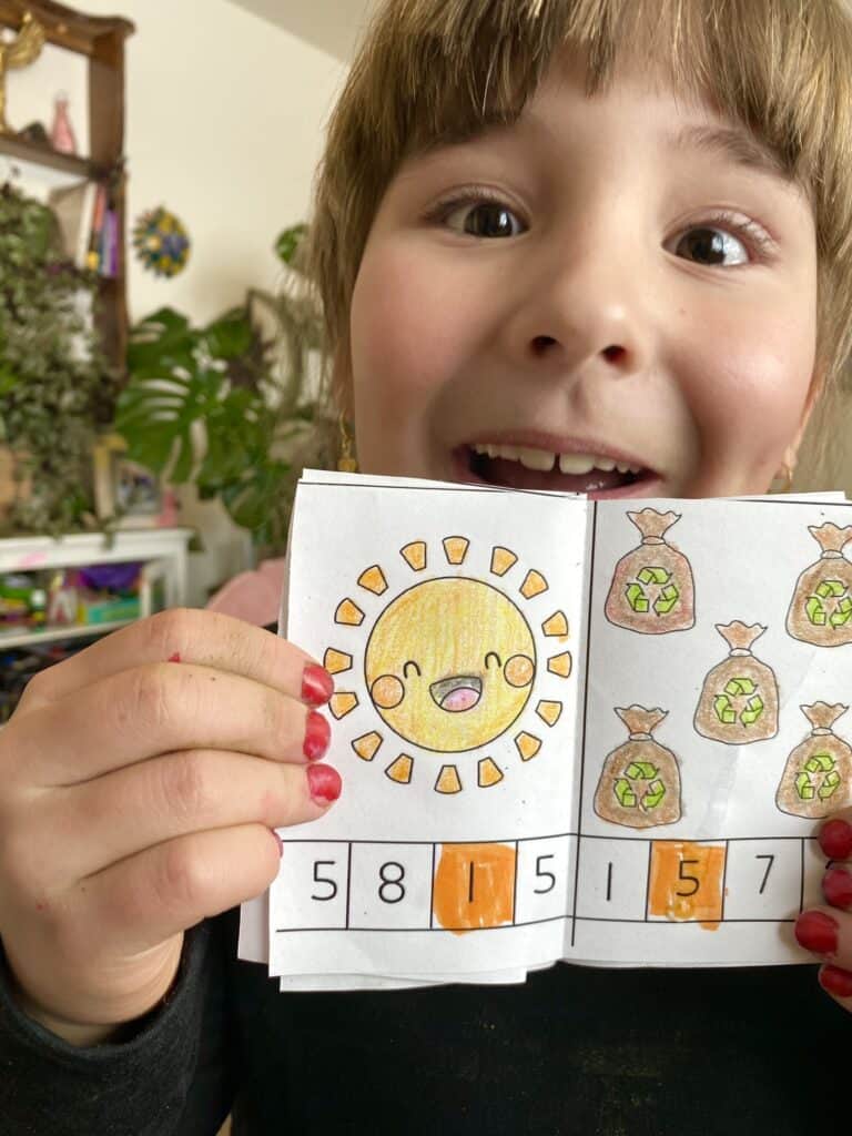 preschool math practice counting mini craft