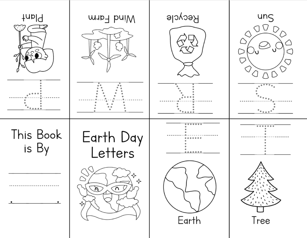 earth day themed letter tracing activity