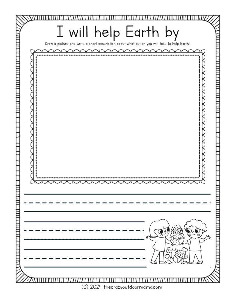 printable earth day movie or book summary worksheet for kids