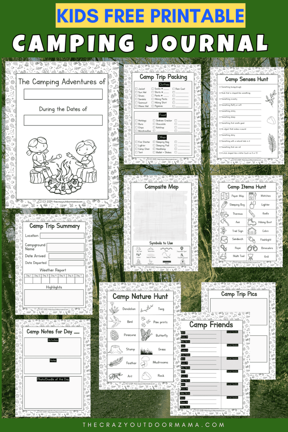 Printable Camping Journal for Kids This Summer! [+DIY Binding ...