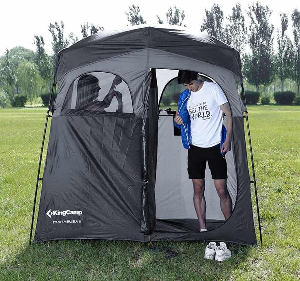 KingCamp Oversize Outdoor Shower Tent with 2 rooms