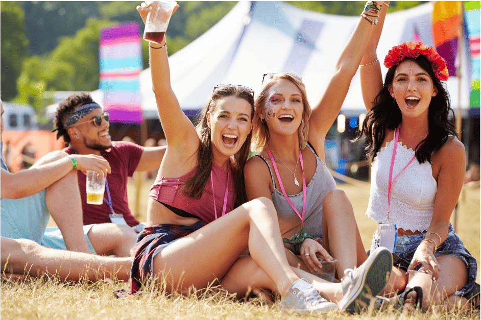 people having fun at a music festival