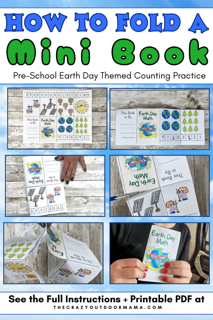 printable mini book folding instructions from single sheet of paper for earth day