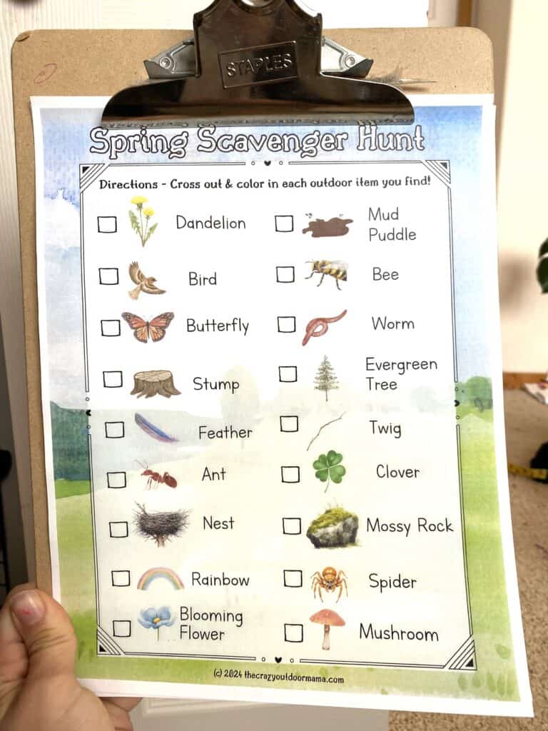 printable spring scavenger hunt kids activity ideas