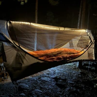 hammock camping at night