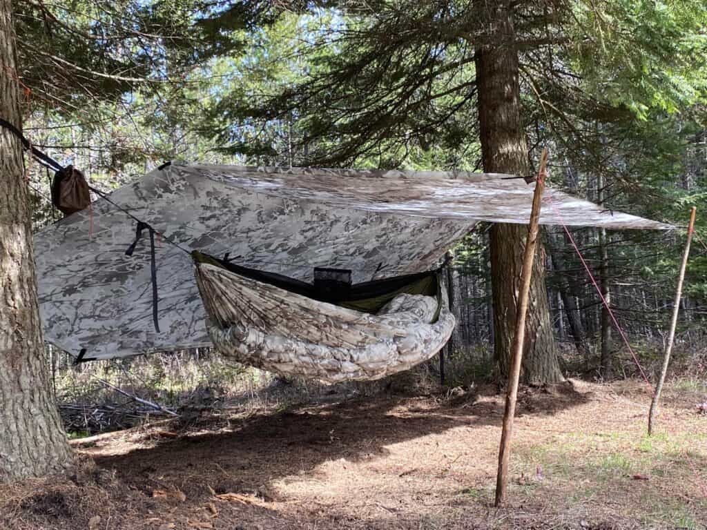 hunting snowy day camo hammock