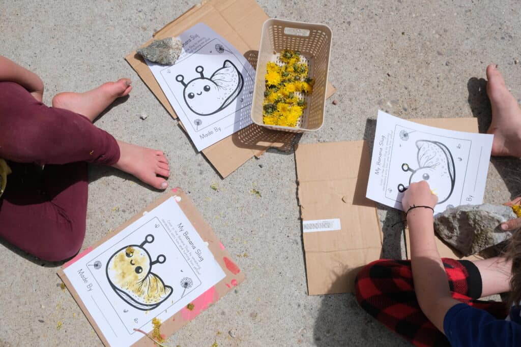 banana slug craft for kids this spring