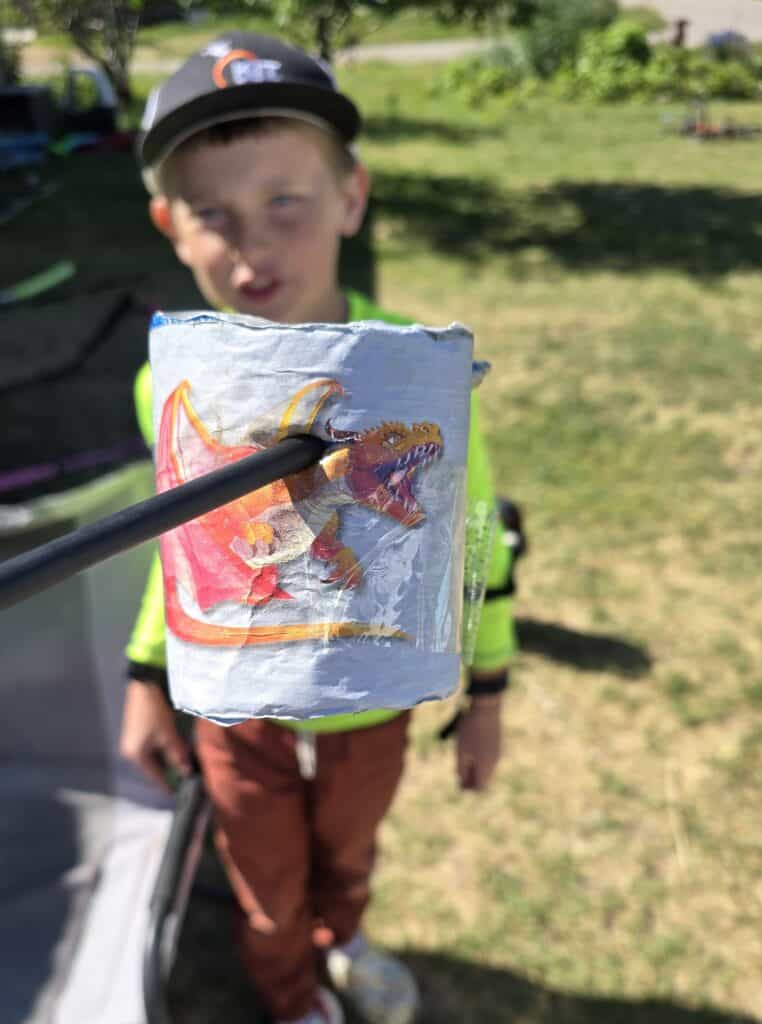 fun archery practice game with pool noodle