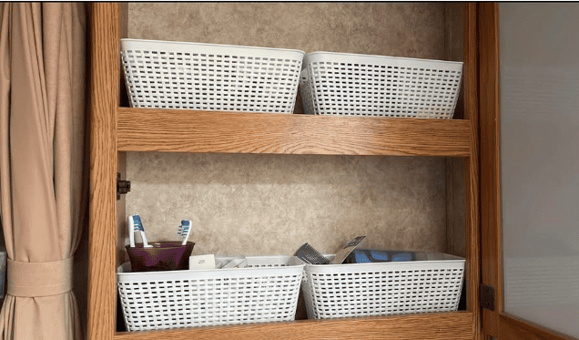 dollar tree bins to organize rv on budget