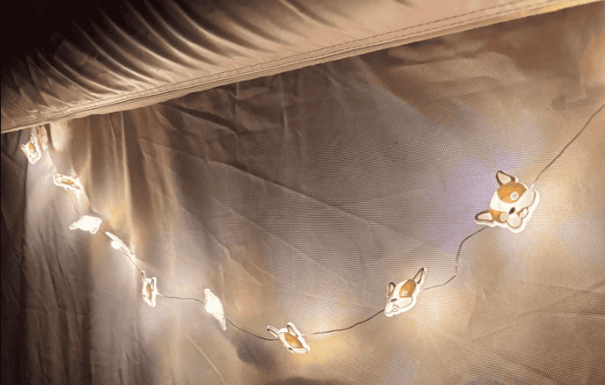 string lights from dollar tree for tent lighting