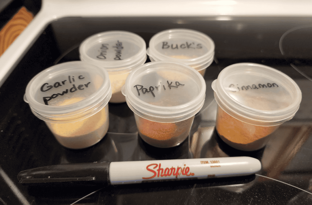 easy way to store spices while camping from dollar general