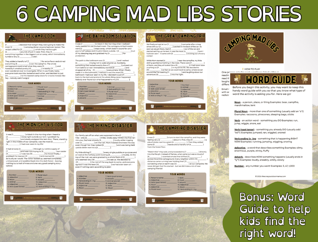 printable camping mad libs