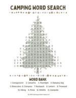 Camping Wordsearch Printable (Free Puzzle for Kids) – The Crazy Outdoor