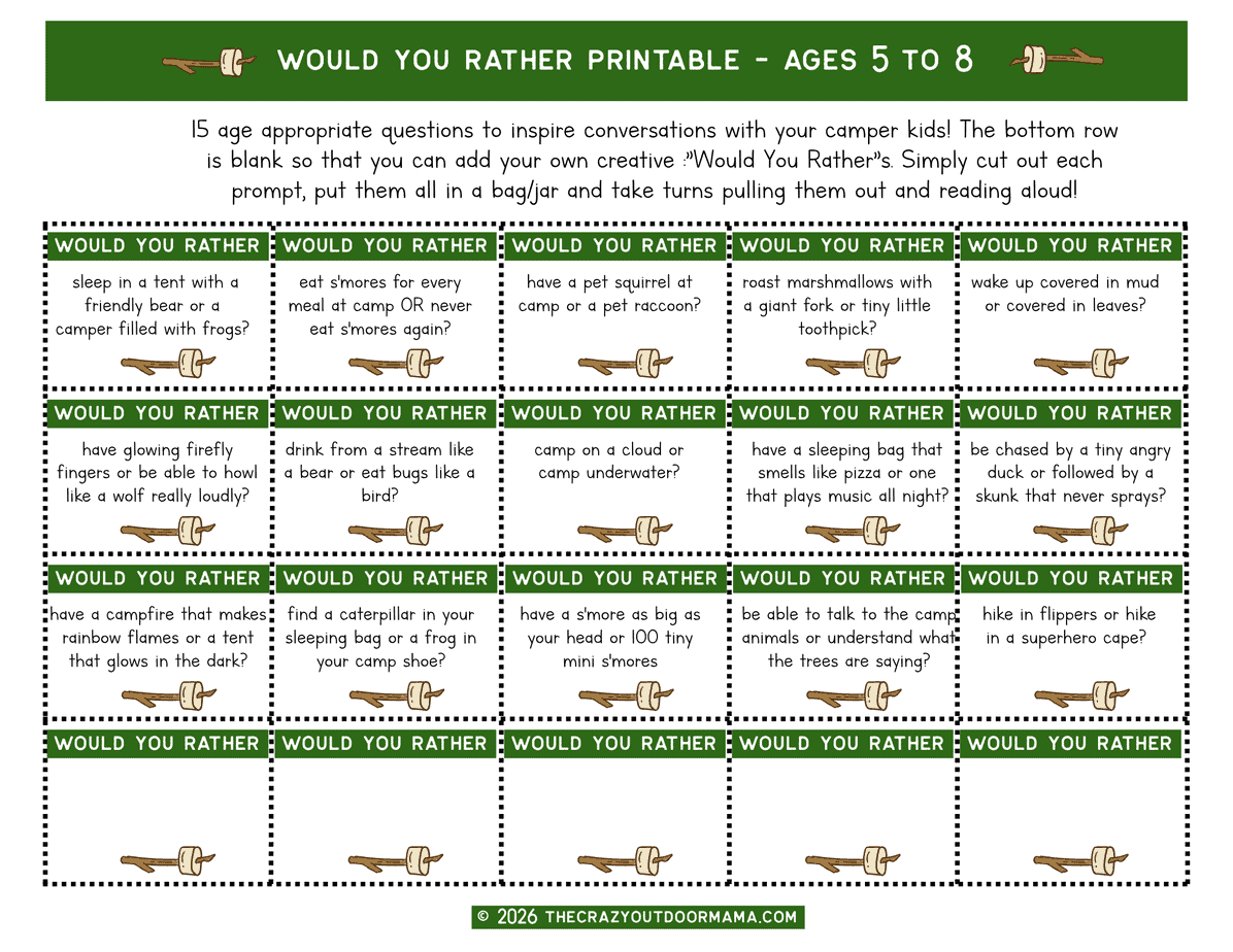 printable camping trivia for kids